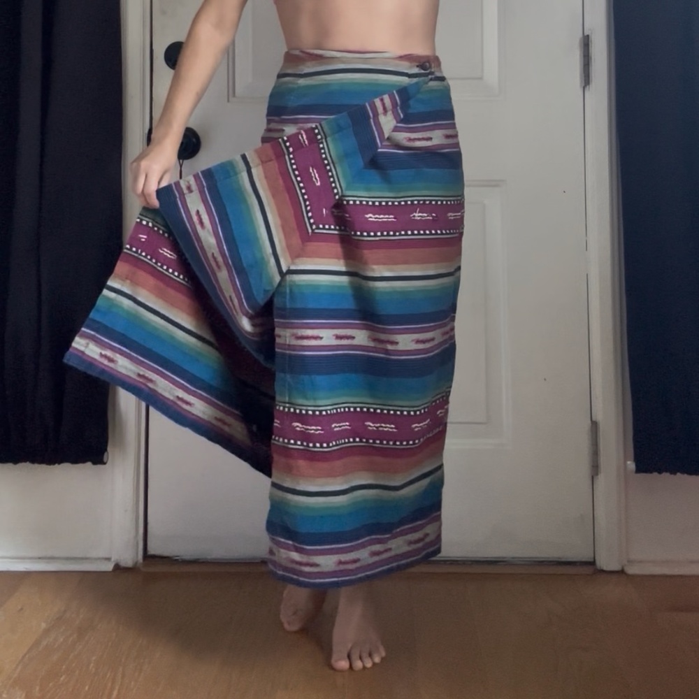 Vintage Southwestern Style Wrap Skirt - Picture 3 of 11